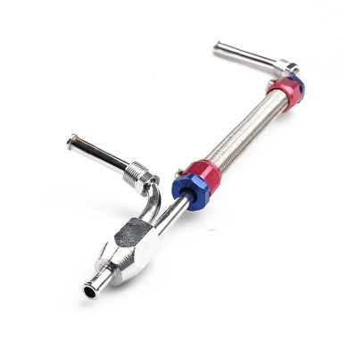 Adjustable Fuel Line With Red And Blue Hose Ends