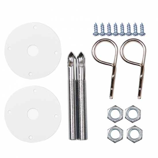 Chrome Plated Steel Hood Pins Kit