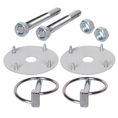 Chrome Plated Steel Hood Pins Kit