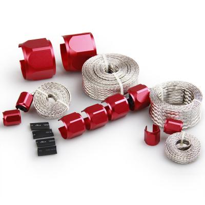 1/4 inch Red Flex Stainless Steel Braided Hose Sleeve Kit